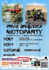 Leták Moto párty Brno