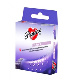 Vroubkované kondomy, kondomy s vroubky - Pepino kondomy 3v1 - 3 ks
