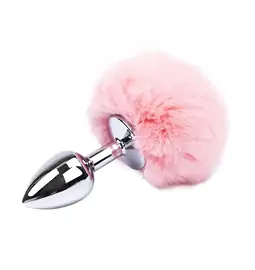 Tipy na valentýnské dárky pro ženy - BASIC X Quentin kovový anální kolík s  ocáskem růžový