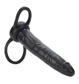 Připínací penis - Accommodator Anální Dildo černé - stimulace vaginální i anální najednou