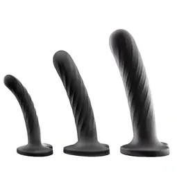 Připínací penis - Temptasia Twist treninkový set dild 3ks - černý