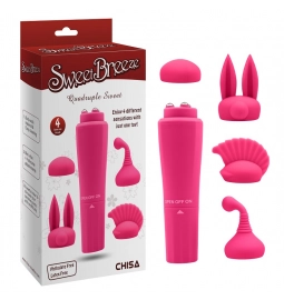 Vibrátory na klitoris - Sweet Breez Vibrátor na klitoris s nástavci růžový