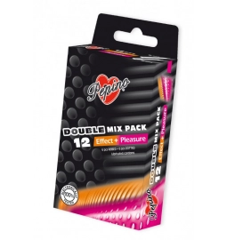Vroubkované kondomy, kondomy s vroubky - Pepino kondomy Double Mix Pack- 12 ks