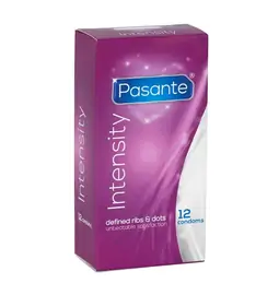 Vroubkované kondomy, kondomy s vroubky - Pasante kondomy Intensity Ribs-Dots 12 ks