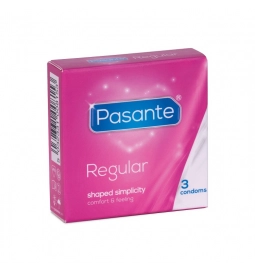 Kondomy s extra lubrikací - Pasante kondomy Regular - 3 ks