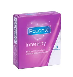 Vroubkované kondomy, kondomy s vroubky - Pasante kondomy Intensity Ribs-Dots 3 ks