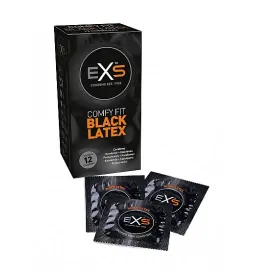 Barevné kondomy - EXS Black latex Kondomy 12 ks