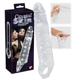 Návleky na penis - Crystal Skin Prodlužující návlek na penis XXL
