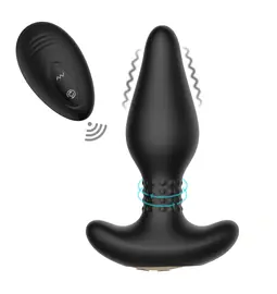 Vibrační anální kolíky - BOOM Carl vibrační anální kolík na  dálkové ovládání černý