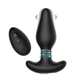Anální vibrátory - BOOM Carl vibrační anální kolík na  dálkové ovládání černý