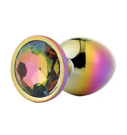 Anální šperky - Gleaming Love anální kolík Multicolor duhový kamínek L