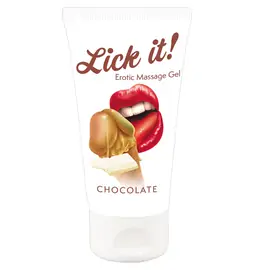 Lubrikační gely s příchutí nebo vůní - Lick it! Lubrikační a masážní gel Čokoláda 50 ml