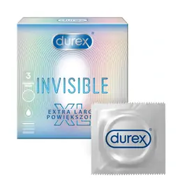 Ultra jemné a tenké kondomy - DUREX kondomy  Invisible XL 3 ks