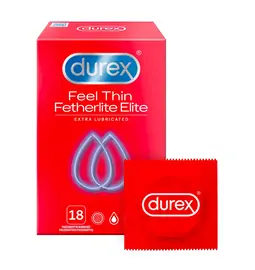 Kondomy s extra lubrikací - DUREX kondomy Feel Thin Fetherlite Elite Extra Lubricated 18ks