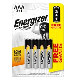 Nabíječky a baterie - Energizer Alkaline Power baterie Mikrotužka AAA/4 3+1 zdarma