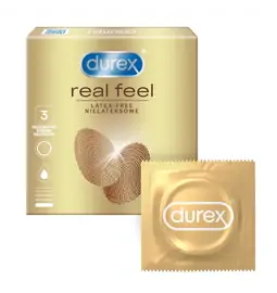 Kondomy bez latexu - Durex Real Feel kondomy 3 ks