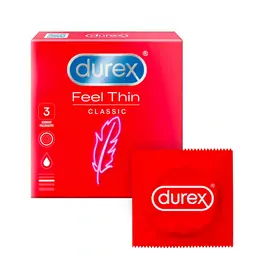 Ultra jemné a tenké kondomy - Durex Feel Thin Classic kondomy 3 ks