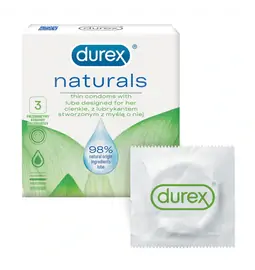 Speciální kondomy - Durex Naturals kondomy 3 ks