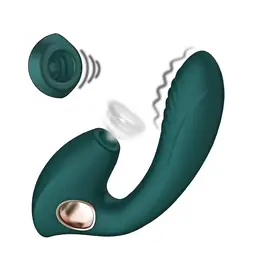 Tlakové stimulátory na klitoris - BASIC X Alyssa stimulátor klitorisu a vibrátor 2v1 zelený