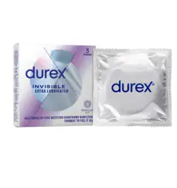 Kondomy s extra lubrikací - Durex kondomy Invisible Extra Lubricated 3 ks