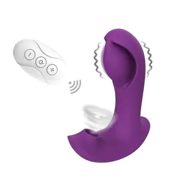 Vibrátory do kalhotek - Romant Theo vibrátor do kalhotek s podtlakovým stimulátorem klitorisu fialový
