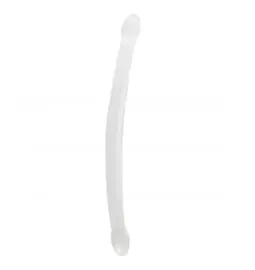 Oboustranná dilda, dvojitá - REALROCK Non Realistic oboustranné gelové dildo 42 cm - transparentní