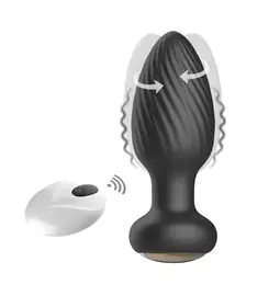 Vibrační anální kolíky - BASIC X Rotty rotační anální kolík na dálkové ovládání černý