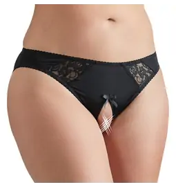 Erotické kalhotky - Cottelli Curves kalhotky - černé - 23105381071 - 3XL