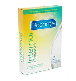 Kondomy bez latexu - Pasante Internal Dámský kondom bez latexu 3 ks