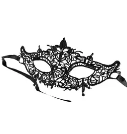 Masky, kukly a pásky přes oči - Karnevalová maska krajková VI. - černá