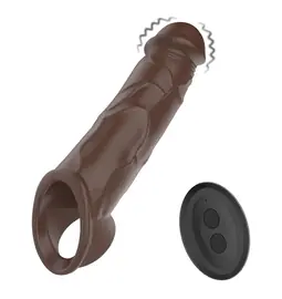 Návleky na penis - BASIC X vibrační návlek na penis hnědý