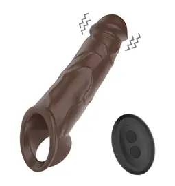 Návleky na penis - BASIC X vibrační návlek na penis hnědý