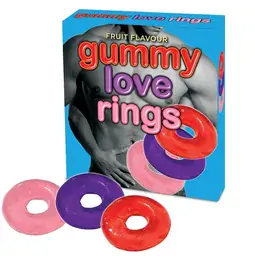 Erotické sladkosti - Love rings Cherry Jedlé erekční kroužky 3 ks