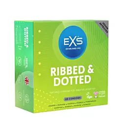 Vroubkované kondomy, kondomy s vroubky - EXS Ribbed and Dotted pack Kondomy 48 ks