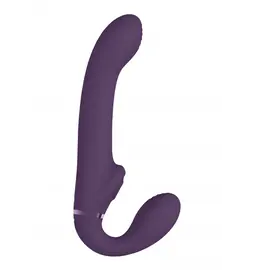 Párové vibrátory - VIVE Ai Vibrační strap-on se stimulací klitorisu - fialový