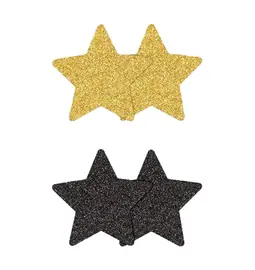 Erotické šperky - Pasties ozdoby na bradavky Glitter Stars - 2 páry