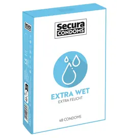 Kondomy s extra lubrikací - Secura kondomy Extra Wet 48 ks