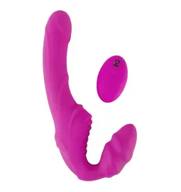 Připínací penis - Strapless Strap-On 2 vibrátor s dálkovým ovládáním - růžový