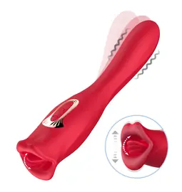 Vibrátory na klitoris - BASIC X Mouth vibrátor a stimulátor klitorisu 2v1 červený