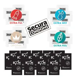 Akční a dárkové sady kondomů - Sada kondomy Secura 20 ks a vzorky Sexgel 15 ks