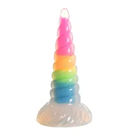 Dilda s přísavkou - XR Brands dildo UniGlow - Glow-in-the-Dark Rainbow