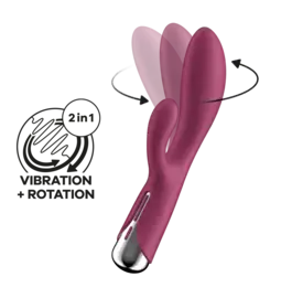 Rotační a rabbit vibrátory - Satisfyer Spinning Rabbit 1vibrátor - vínový