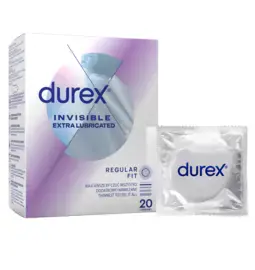 Kondomy s extra lubrikací - Durex kondomy Invisible Extra Lubricated 20 ks