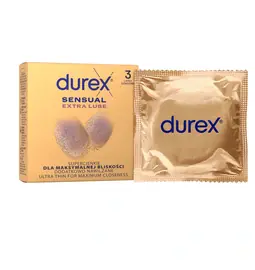 Kondomy s extra lubrikací - DUREX kondomy Sensual Extra Lube 3 ks