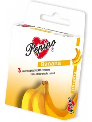 Kondomy s příchutí - Pepino kondomy Banán - 3 ks - SU20002