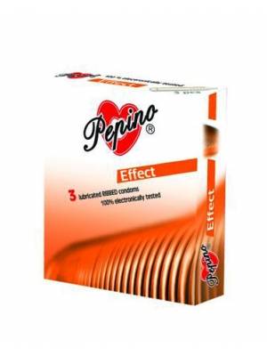 Kondomy vroubkované a s výstupky - Pepino kondomy Effect - 3 ks - SU26004