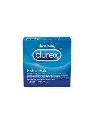Extra bezpečné a zesílené kondomy - Durex kondomy Extra Safe - 3 ks - durex-ExtraSafe-3ks