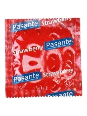 Kondomy s příchutí - Pasante kondomy Jahoda - 1 ks - pasantestrawberry-ks
