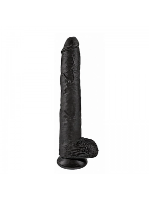 Dilda a vibrátory XXL - King Cock Realistické dildo s přísavkou 35 cm - černé - shmPD5534-23