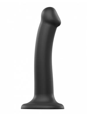 Připínací penis - Strap-on-me Ohybné dildo M - černé - rmb4837